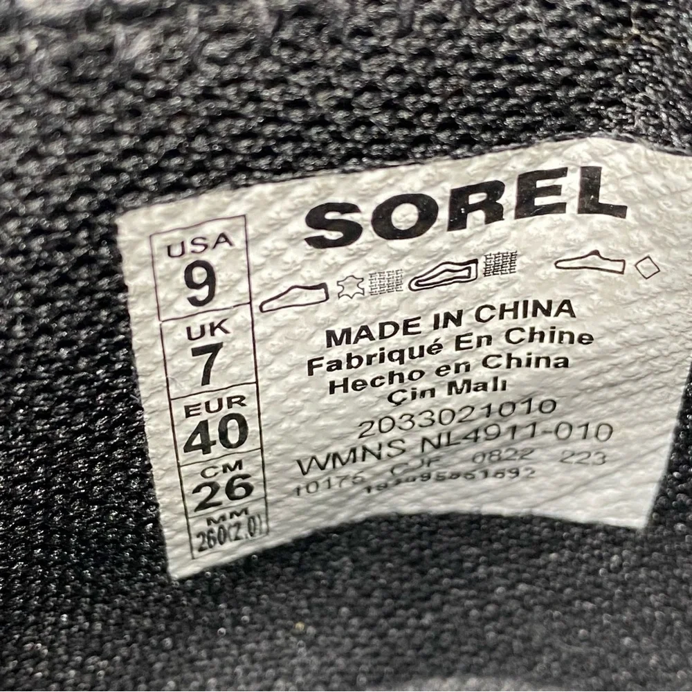 Sorel Out N About Slip On Wedge Black Suede Bootie 9